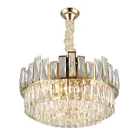 Люстра подвесная Vistrorio OML-67903-09 Omnilux прозрачная на 9 ламп, основание золотое в стиле классический Люстра подвесная Vistrorio OML-67903-09 Omnilux прозрачная на 9 ламп, основание золотое в стиле классический